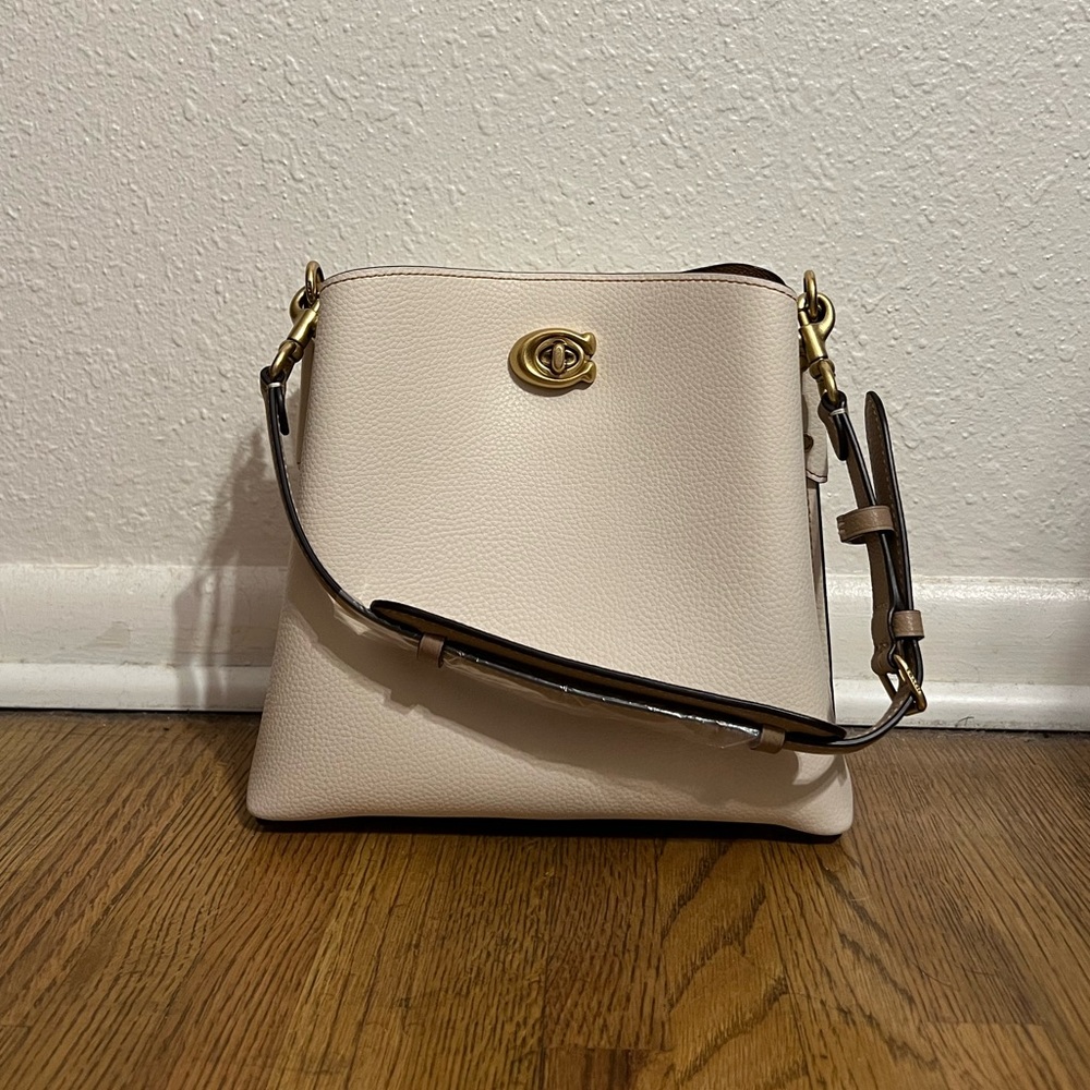 Coach Willow Colorblock Leather Shoulder Bag - Chalk Multi/Brass